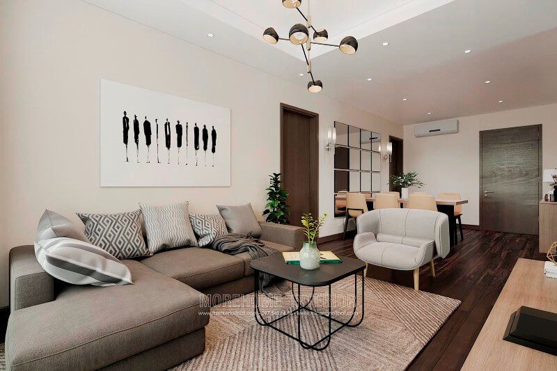 Mẫu sofa chữ L khung gỗ tự nhiên được thiết kế đơn giản mà vẫn tạo sự tiện nghi và thoải mái nhất cho ngôi nhà của bạn